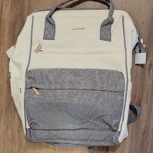 Gray and Cream Men's Backpack
